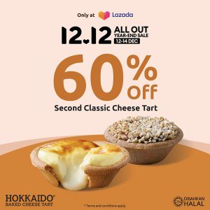 Hokkaido Baked Cheese Tart 12.12 Sale on Lazada (12 Dec 2023 - 14 Dec 2023)