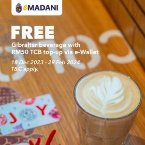 Coffee Bean eMadani Promotion FREE Gibraltar Beverage with RM50 TCB Top-Up via e-Wallet (18 Dec 2023 - 29 Feb 2024)