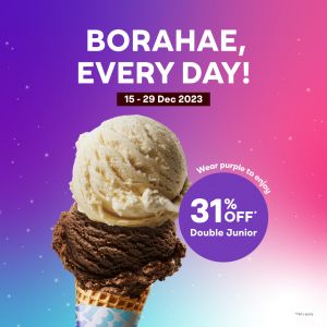 Baskin-Robbins 31% OFF Double Junior Promotion with Anything Purple (15 Dec 2023 - 29 Dec 2023)
