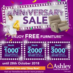 Ashley Furniture HomeStore Anniversary Sale 2018 (12 October 2018 - 28 October 2018)