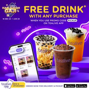 Tealive End Of The Year Deal FREE Drink With Any Purchase (16 Dec 2023 - 1 Jan 2024)