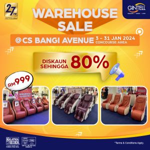 Gintell Warehouse Sale at Pasaraya CS Bangi Avenue (3 Jan 2024 - 31 Jan 2024)
