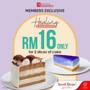 Secret Recipe Thursday RM16 for 2 Slices of Cake Promotion (every Thursday)