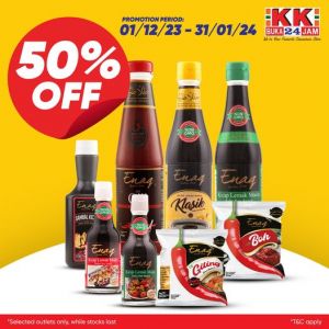 KK SUPER MART Enaq Products 50% OFF Promotion (1 Jan 2024 - 31 Jan 2024)