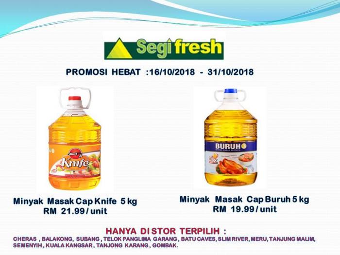 Segi Fresh Cooking Oil Promotion (16 October 2018 - 31 October 2018)