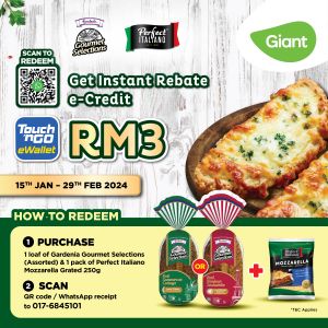 Giant Gardenia Gourmet Selections Promotion Get RM3 TNG eWallet Rebate (15 Jan 2024 - 29 Feb 2024)