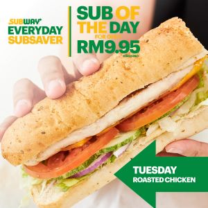 Subway Tuesday Sub of the Day: Roasted Chicken