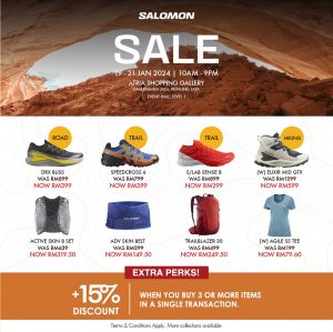 Salomon Sale at Atria Shopping Gallery Up To 60% OFF (19 Jan 2024 - 21 Jan 2024)