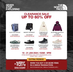 The North Face Clearance Sale at Atria Shopping Gallery Up To 60% OFF (19 Jan 2024 - 21 Jan 2024)