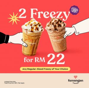 Kenangan Coffee 2 for RM22: 2 Regular-Sized Freezy for RM22 (17 Jan 2024)