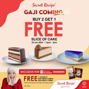 Secret Recipe Payday Buy 2 FREE 1 Cake Promotion (24 Jan 2024)