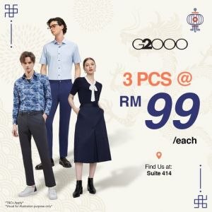 G2000 Sale at Genting Highlands Premium Outlets 3 Pcs @ RM99 (19 Jan 2024 - 21 Jan 2024)