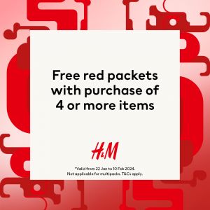 H&M Online CNY FREE Red Packets Promotion (22 Jan 2024 - 10 Feb 2024)