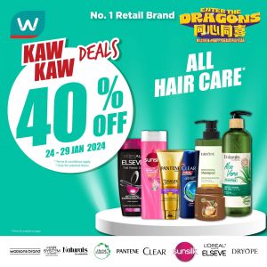 Watsons Hair Care 40% OFF Promotion (24 Jan 2024 - 29 Jan 2024)