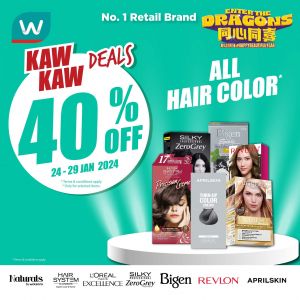 Watsons Hair Color 40% OFF Promotion (24 Jan 2024 - 29 Jan 2024)