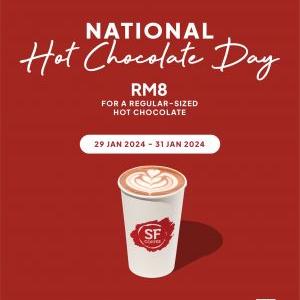 San Francisco Coffee National Hot Chocolate Day: Get a Regular-Sized Hot Chocolate for RM8 (29 Jan 2024 - 31 Jan 2024)