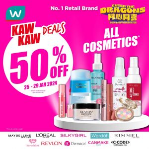 Watsons Cosmetics Promotion Up To 50% OFF (25 Jan 2024 - 29 Jan 2024)