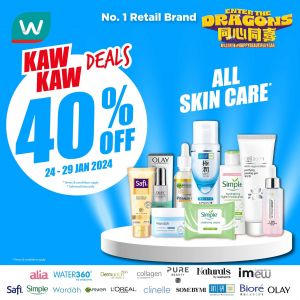 Watsons Skincare 40% OFF Promotion (24 Jan 2024 - 29 Jan 2024)