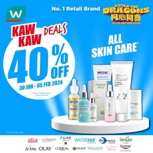Watsons Skincare 40% OFF Promotion (30 Jan 2024 - 5 Feb 2024)