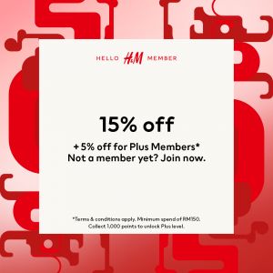 H&M Members Day: Enjoy 15% Off + Extra 5% for Plus Members (until 5 Feb 2024)