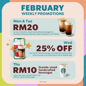Starbucks February Weekly Promotions: Sip, Savor, and Save All Month Long (2 Feb 2024 - 29 Feb 2024)