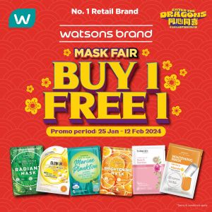 Watsons Brand Mast Fair Buy 1 FREE 1 Promotion (25 Jan 2024 - 12 Feb 2024)