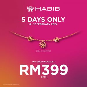 HABIB 916 Gold Bracelet for RM399 Promotion (8 Feb 2024 - 12 Feb 2024)