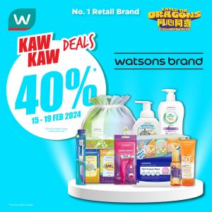 Watsons Brand Products 40% OFF Promotion (15 Feb 2024 - 19 Feb 2024)