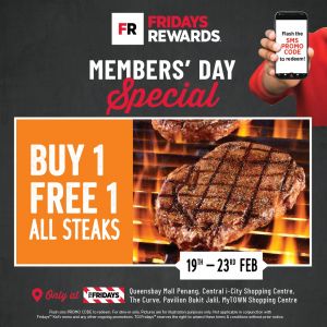 Grill On! TGI Fridays BUY 1 FREE 1 ALL Steaks! (19 Feb 2024 - 23 Feb 2024)