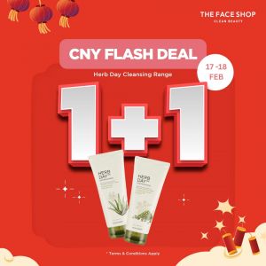 THE FACE SHOP Buy 1 FREE 1 Herb Day Cleansing Range Promotion (17 Feb 2024 - 18 Feb 2024)