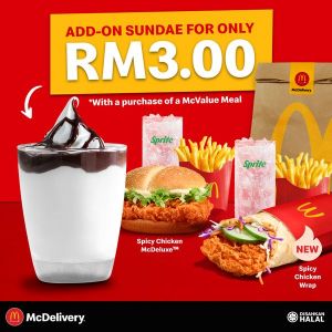McDonald's Add-On Sundae for only RM3 Promotion (8 Feb - 6 Mar 2024)