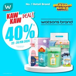 Watsons Brand Products 40% OFF Promotion (22-26 Feb 2024)
