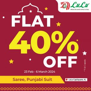 LuLu Saree & Punjabi Suit Flat 40% OFF Promotion (23 Feb - 6 Mar 2024)