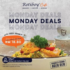 Rotiboy Cafe Central i-City Monday Deals FREE Drink