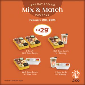 JCO Leap Day 2024 Promotion Mix & Match Package for RM29 (29 Feb 2024)