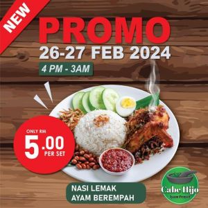 Cabe Hijo Nasi Lemak Ayam Berempah for RM5 Promotion (26-27 Feb 2024)