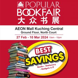 POPULAR Book Fair at AEON Mall Kuching Central (27 Feb - 10 Mar 2024)