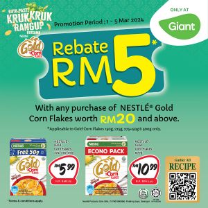 Giant Nestle Gold Corn Flakes RM5 Rebate Promotion (1-5 Mar 2024)