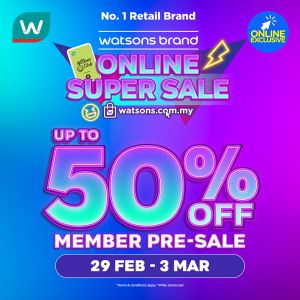 Watsons Brand Online Super Sale (29 Feb - 3 Mar 2024)