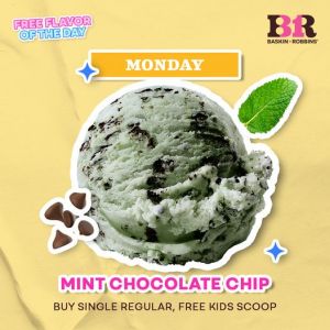 Baskin Robbins FREE Mint Chocolate Chip (every Monday)