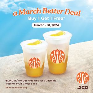 JCO Free UNO Iced Jasmine Passion Fruit Cheese Tea Promotion (1-31 Mar 2024)