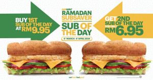Save this Ramadan with Subway's Ramadan SubSaver: 2 Subs for RM16.90 (6 Mar - 9 Apr 2024)