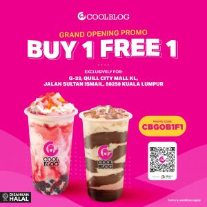 Coolblog Grand Opening! Buy 1, Get 1 FREE at Quill City Mall KL