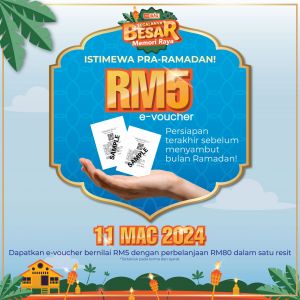 AEON BiG Pre-Ramadan FREE RM5 e-Voucher Promotion (11 Mar 2024)