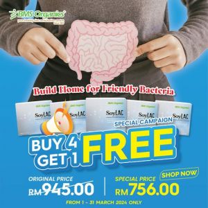 BMS Organics Buy 4 Get 1 FREE Soylac Promotion (1-31 Mar 2024)