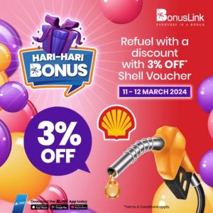 Save on Gas! Get RM50 Shell Voucher for RM48.50 with Bonuslink BLINK App (11-12 Mar 2024)