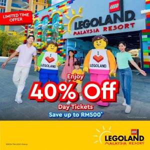 LEGOLAND 40% OFF Day Tickets Promotion (13 Mar - 23 May 2024)