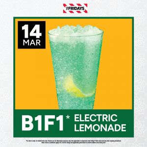 TGI Fridays Buy 1 FREE 1 Electric Lemonade Promotion (14 Mar 2024)