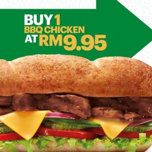 Subway Ramadan Promotion! Get 2nd BBQ Chicken Sub for only RM6.95 (every Sunday)
