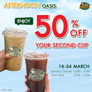 Cafe Amazon Afternoon Oasis Promotion Buy 1 Get 1 at 50% OFF (18-24 Mar 2024)